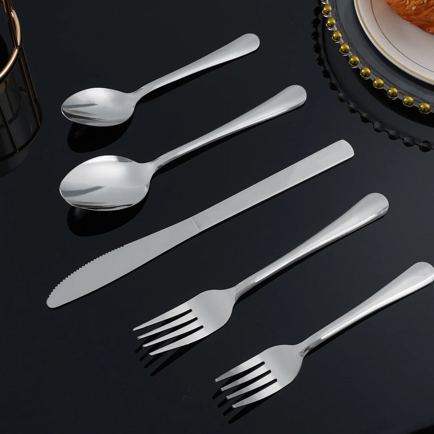 HANSMART 60-Piece Stainless Steel Flatware Set — Windsor Silverware for 12, Dishwasher Safe