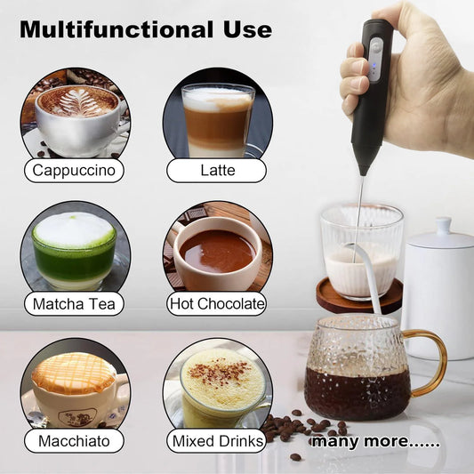 Mini Milk Frother — USB Rechargeable 3-Speed Electric Foam Maker & Coffee Whisk