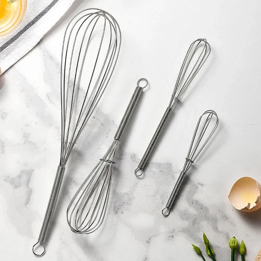 Rotary Manual Egg Beater — Stainless Steel Hand Whisk Mixer