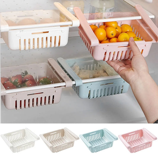 Hanging Fridge Organizer — Egg & Fruit Drawer Basket with Shelf