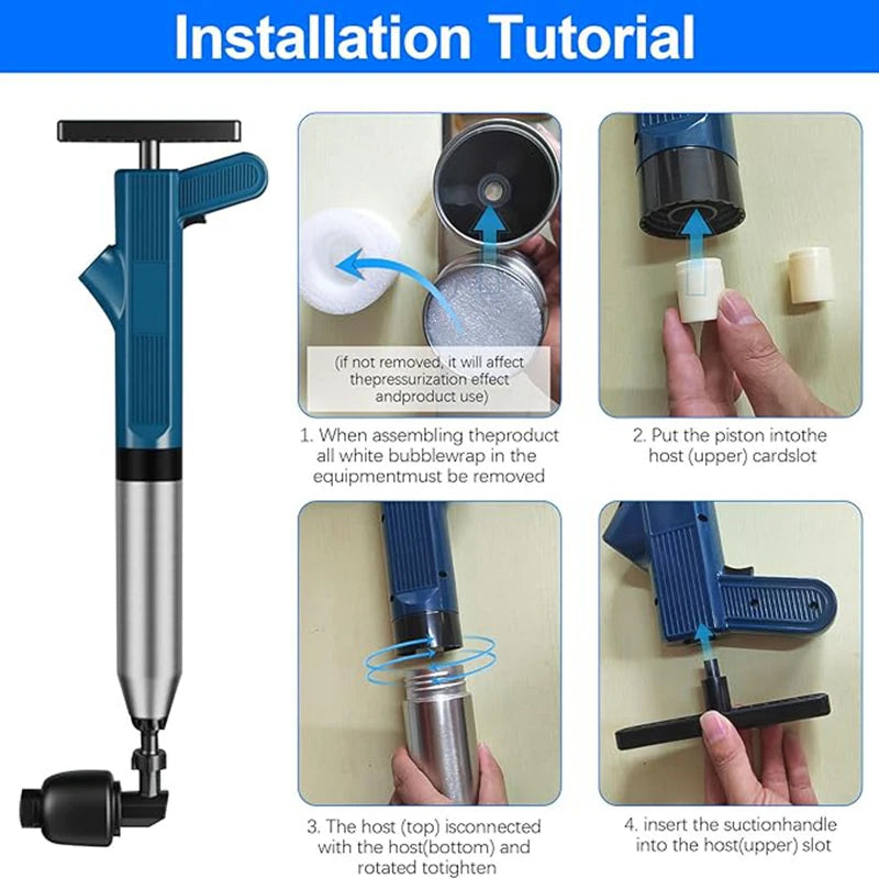 High-Pressure Air Drain Blaster – Toilet & Pipe Unclogger Tool