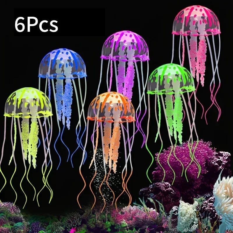 Artificial Glow Jellyfish Aquarium Decoration — Luminous Fish Tank Ornament