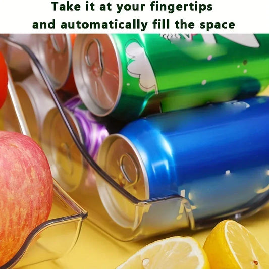 Auto-Rolling Soda Can Dispenser — Fridge & Pantry Organizer Rack