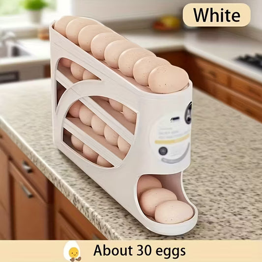 4-Layer Rolling Egg Rack – Automatic Sliding Multi-Layer Stackable Egg Storage