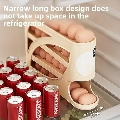 4-Layer Rolling Egg Rack – Automatic Sliding Multi-Layer Stackable Egg Storage