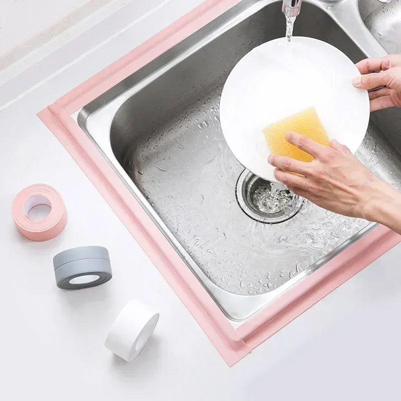 Waterproof Bathroom Sealing Tape — PVC Adhesive Caulk Strip for Sink, Bathtub & Kitchen