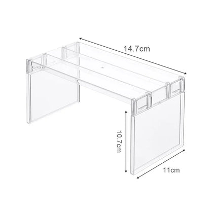 Layered Refrigerator Shelf Organizer — Transparent Stackable Storage Rack