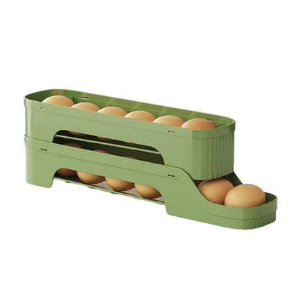 Durable Slide Egg Organizer Rack — 2, 3 & 4 Layer | Large Capacity Fridge Storage Box