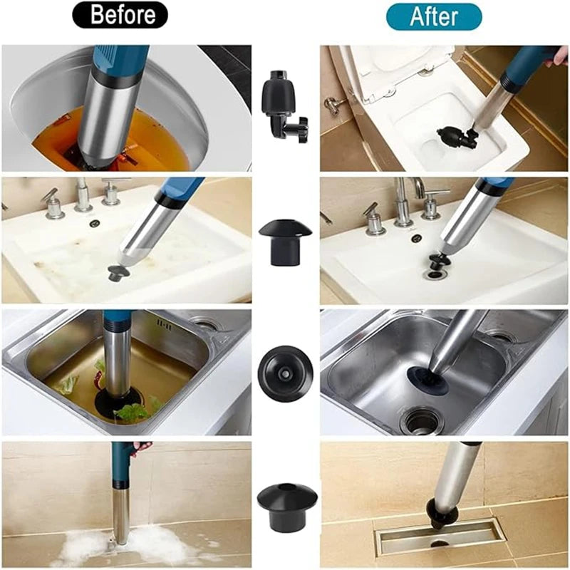 High-Pressure Air Drain Blaster – Toilet & Pipe Unclogger Tool