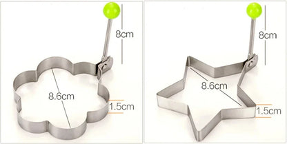 Stainless Steel Egg & Omelette Mold Set — Fun Shapes for Pancakes & Fried Eggs