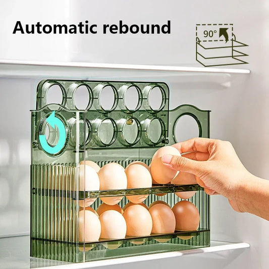 Egg Storage Box with Dispenser — Fresh-Keeping Fridge Organizer