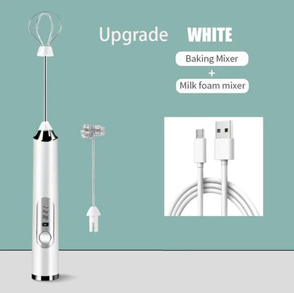 2-in-1 USB Rechargeable Electric Egg Beater & Milk Frother — Double Head Whisk