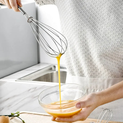 Rotary Manual Egg Beater — Stainless Steel Hand Whisk Mixer