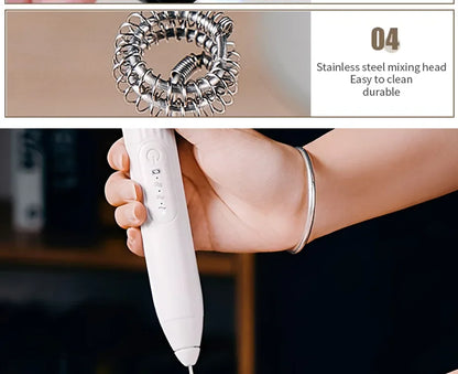 2-in-1 USB Rechargeable Electric Egg Beater & Milk Frother — Double Head Whisk