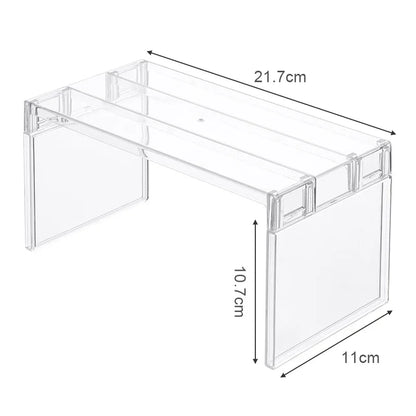 Layered Refrigerator Shelf Organizer — Transparent Stackable Storage Rack