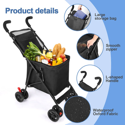 Multifunctional Folding Cart — Portable Market Trolley, Pet Stroller & Picnic Bag Carrier