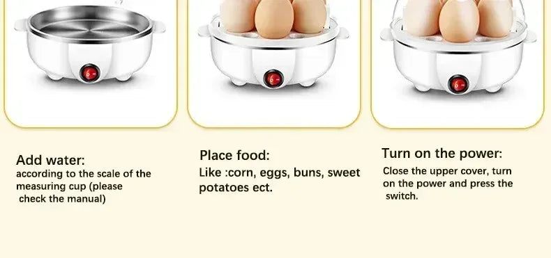Double Layer Electric Egg Cooker & Steamer — Boil, Poach & Steam Eggs and Veggies
