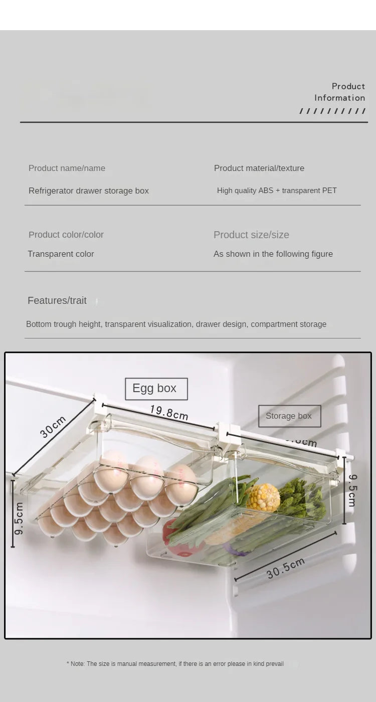 Under-Shelf Fridge Organizer — Egg, Fruit & Fresh Food Storage Rack