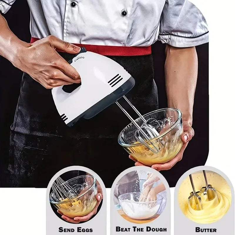 Rechargeable Electric Hand Mixer | 7-Speed Double Whisk