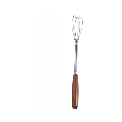 Premium Stainless Steel Whisk — Solid Wood Handle for Baking & Cooking