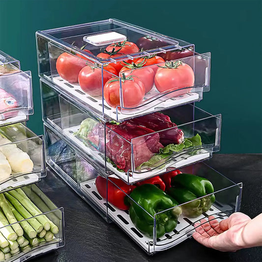 Stackable Fridge Organizer Bins — Reusable Food Storage Containers