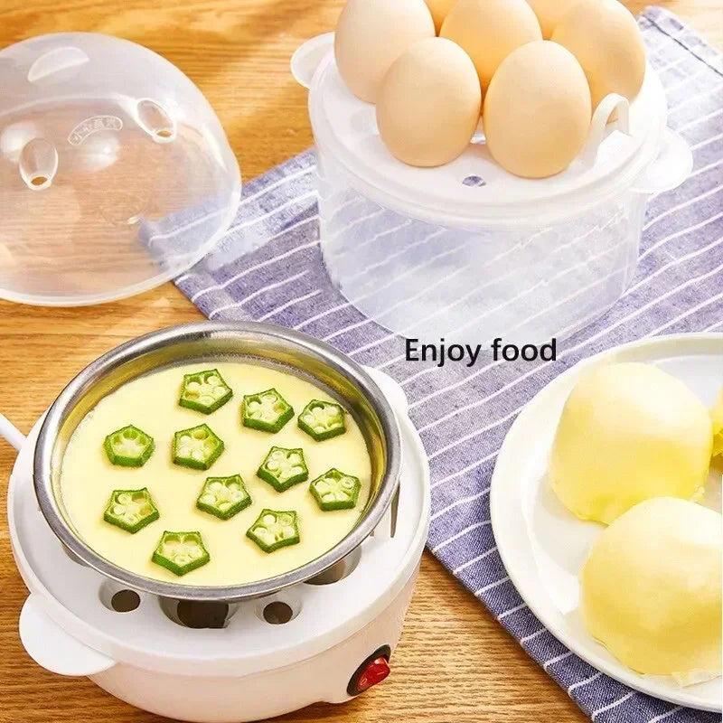 Double Layer Electric Egg Cooker & Steamer — Boil, Poach & Steam Eggs and Veggies