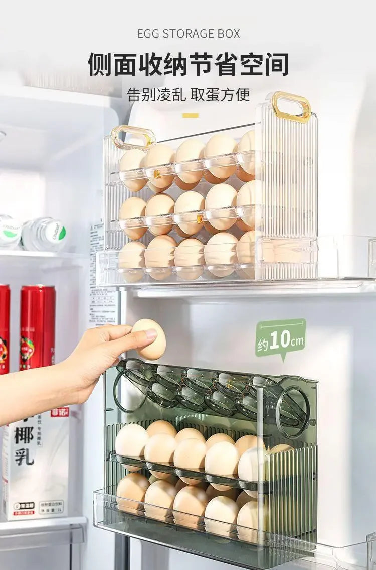 Reversible Egg Storage Box — Fridge Side Door Organizer Tray