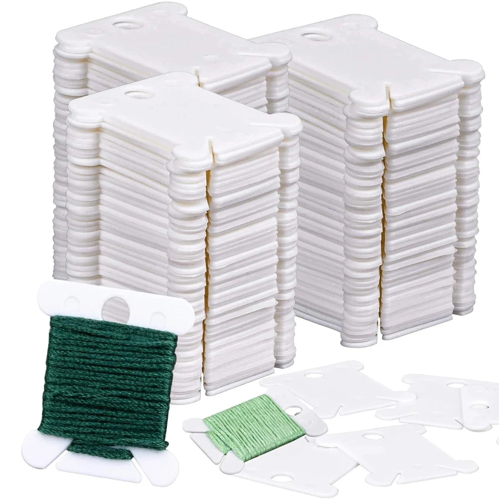 Plastic Embroidery Floss Bobbins — Thread Organizer for Cross Stitch & DIY Sewing (50 or 100pcs)