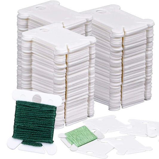Plastic Embroidery Floss Bobbins — Thread Organizer for Cross Stitch & DIY Sewing (50 or 100pcs)