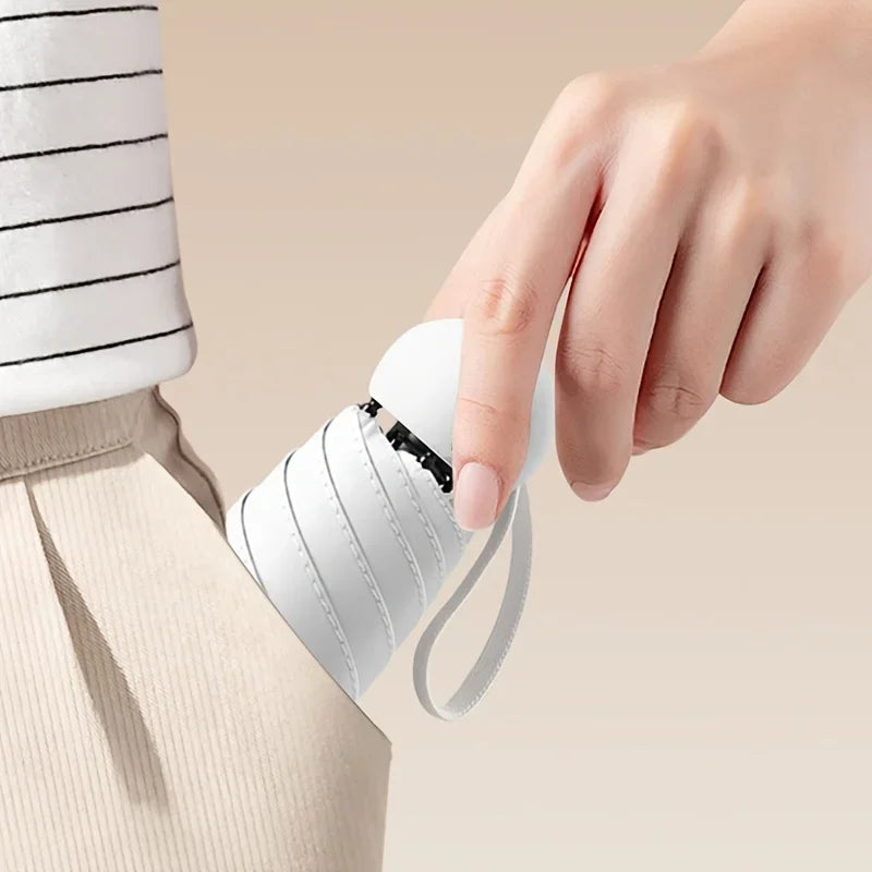 Compact Travel Mini Umbrella — UV Protection 5-Fold Ultra Lightweight Sunshade