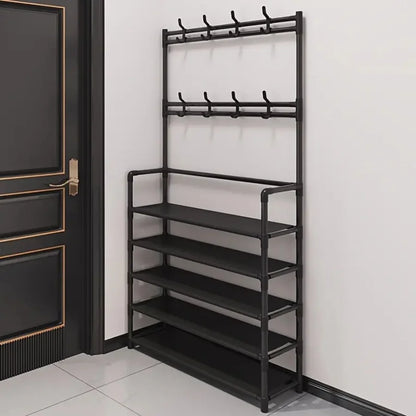 Hallway Clothes Hanger and Shoe Rack — Entryway Organizer for Shoes, Coats, Hats & Bags