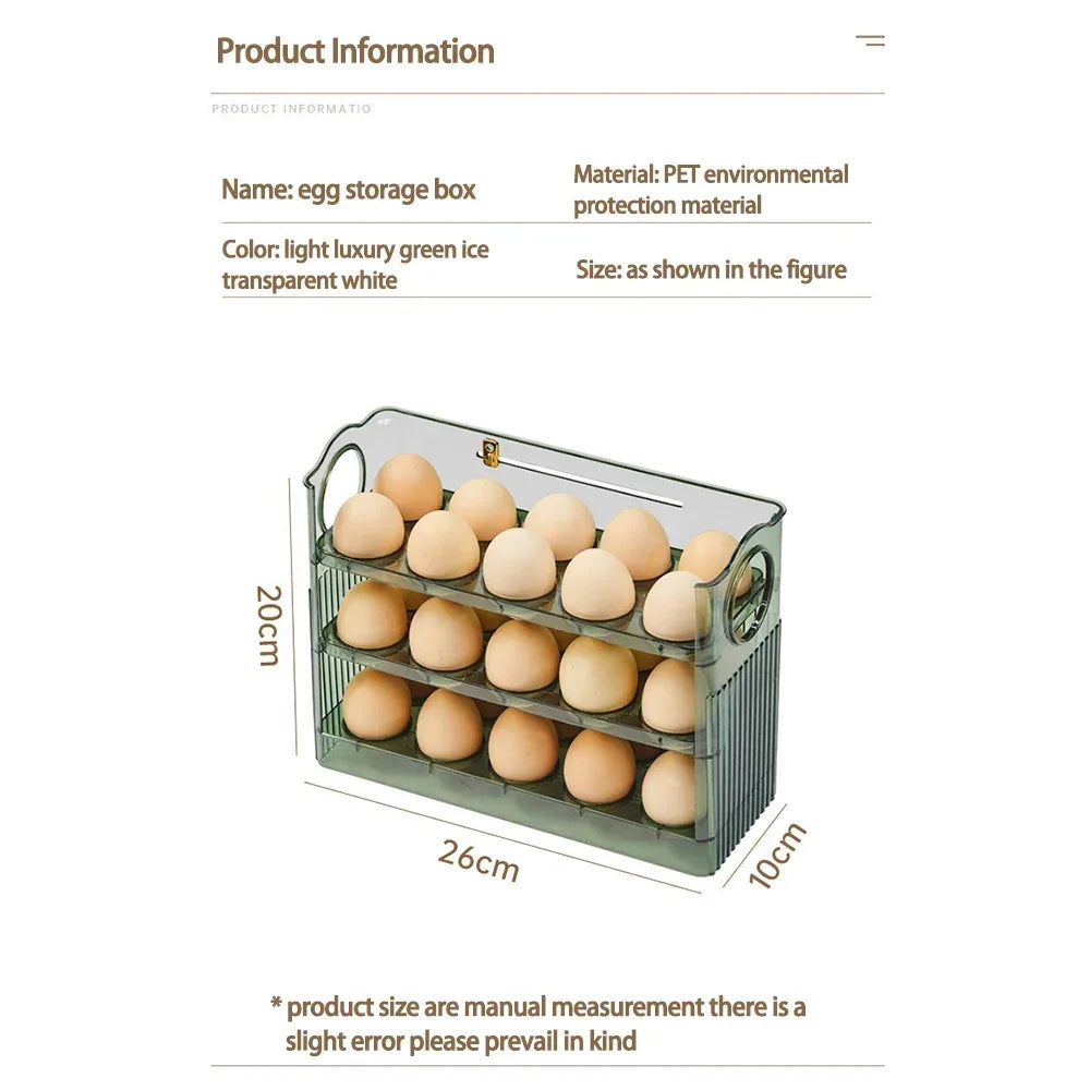 Egg Storage Box with Dispenser — Fresh-Keeping Fridge Organizer