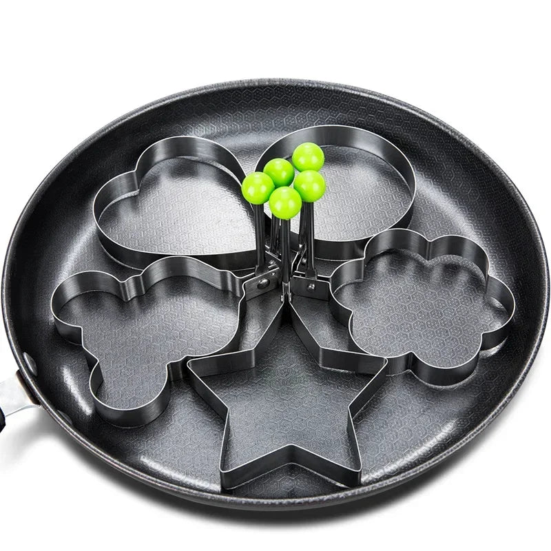Stainless Steel Egg & Omelette Mold Set — Fun Shapes for Pancakes & Fried Eggs