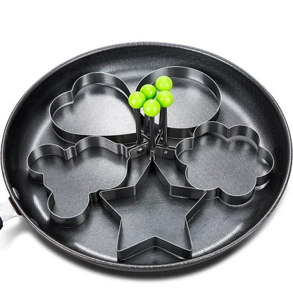 Stainless Steel Egg & Omelette Mold Set — Fun Shapes for Pancakes & Fried Eggs