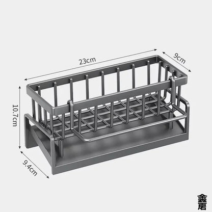 Tap-Mounted Sink Spice Shelf — Compact Kitchen Organizer with Drainage Rack for Utensils