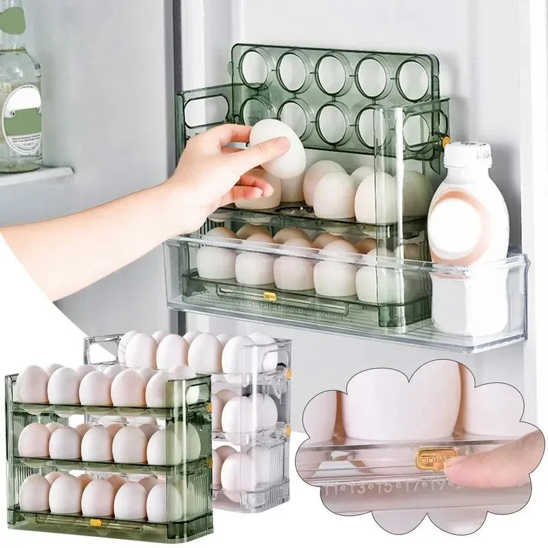 Reversible Egg Storage Box — Fridge Side Door Organizer Tray