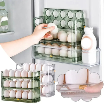 Reversible Egg Storage Box — Fridge Side Door Organizer Tray