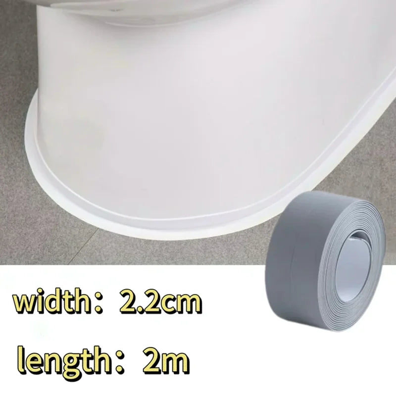 Waterproof Bathroom Sealing Tape — PVC Adhesive Caulk Strip for Sink, Bathtub & Kitchen