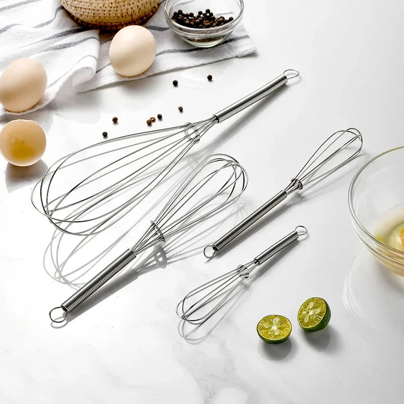 Rotary Manual Egg Beater — Stainless Steel Hand Whisk Mixer