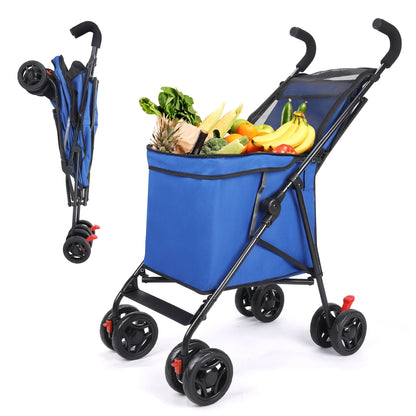 Multifunctional Folding Cart — Portable Market Trolley, Pet Stroller & Picnic Bag Carrier