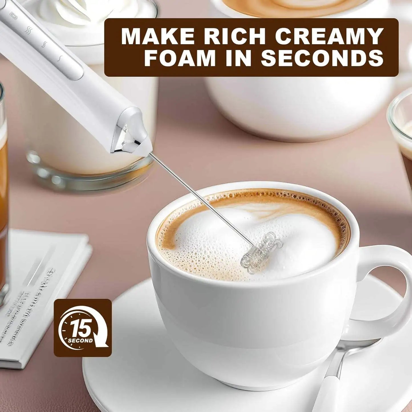 2-in-1 USB Rechargeable Electric Egg Beater & Milk Frother — Double Head Whisk