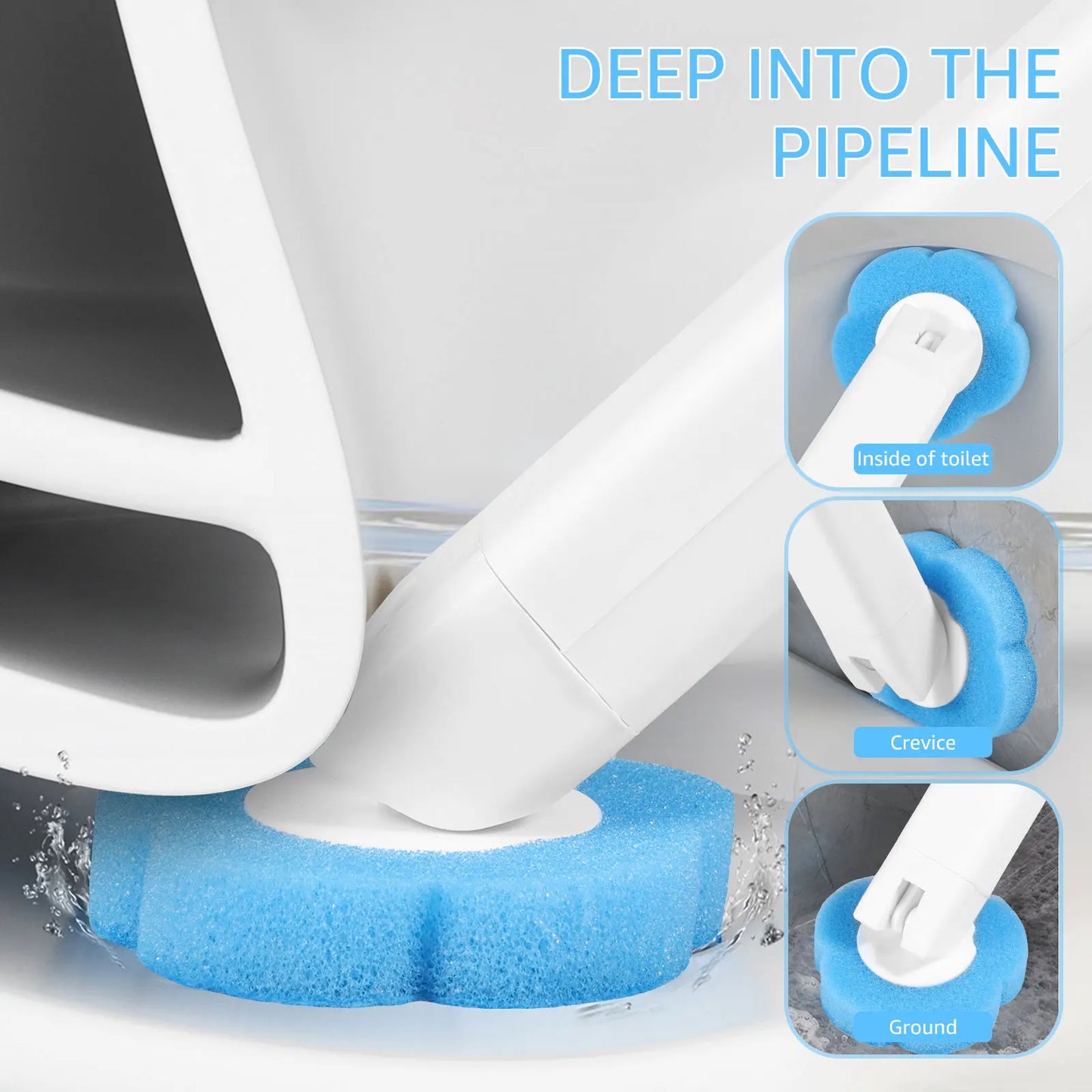 Disposable Toilet Brush Kit – Replacement Heads with Long Handle & Wall Mount