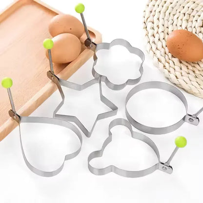 Stainless Steel Egg & Omelette Mold Set — Fun Shapes for Pancakes & Fried Eggs