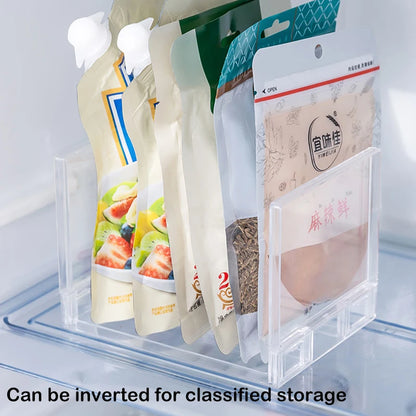 Layered Refrigerator Shelf Organizer — Transparent Stackable Storage Rack