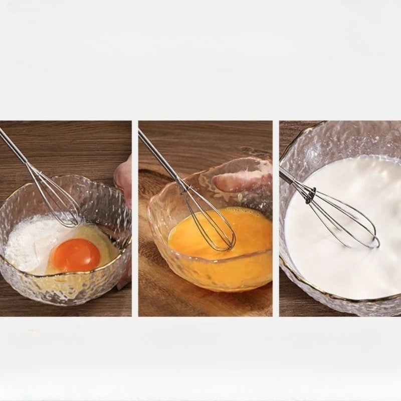 Premium Stainless Steel Whisk — Solid Wood Handle for Baking & Cooking
