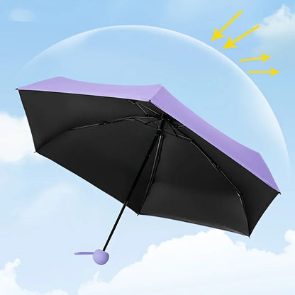 Compact Travel Mini Umbrella — UV Protection 5-Fold Ultra Lightweight Sunshade
