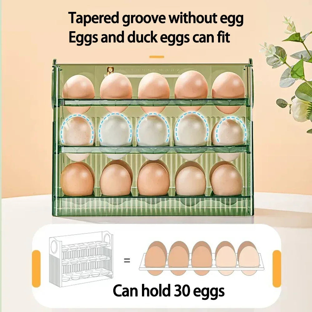 Egg Storage Box with Dispenser — Fresh-Keeping Fridge Organizer
