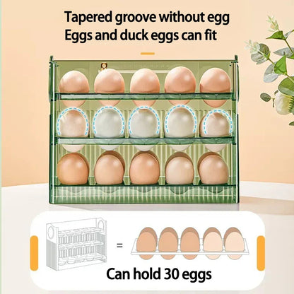Egg Storage Box with Dispenser — Fresh-Keeping Fridge Organizer