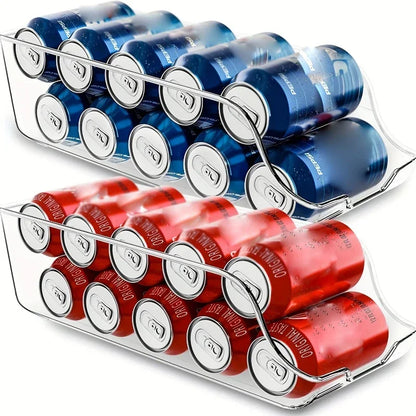 Auto-Rolling Soda Can Dispenser — Fridge & Pantry Organizer Rack