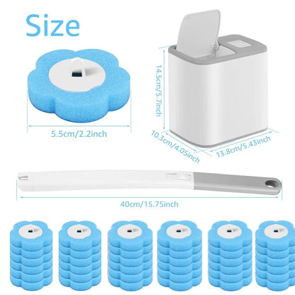 Disposable Toilet Brush – One-Click Replacement Heads, Wall Mounted